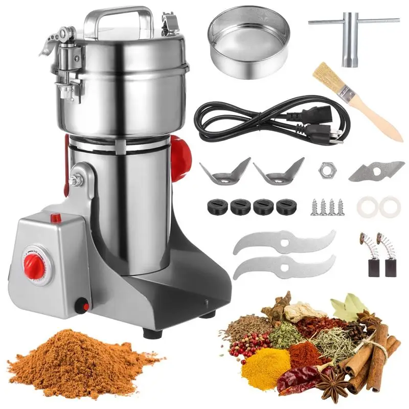 Electric Grain Grinder 800g 3200W 800A Power Grain Mill Grinder Kitchen Countertop Grinding Machine For Dry Grains Coffee Beans