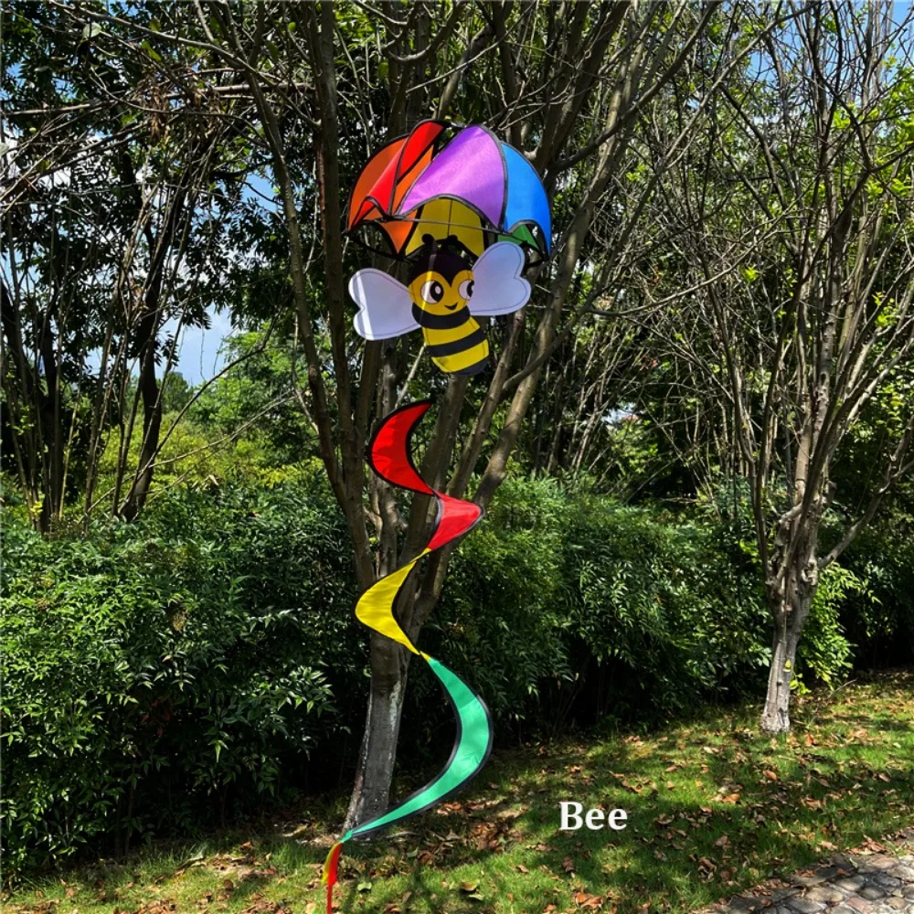 Pendentif parapluie de dessin animé coloré, tissu suspendu non toxique et plastique, bande de vent de Parachute colorée Vintage, moulin à vent rotatif