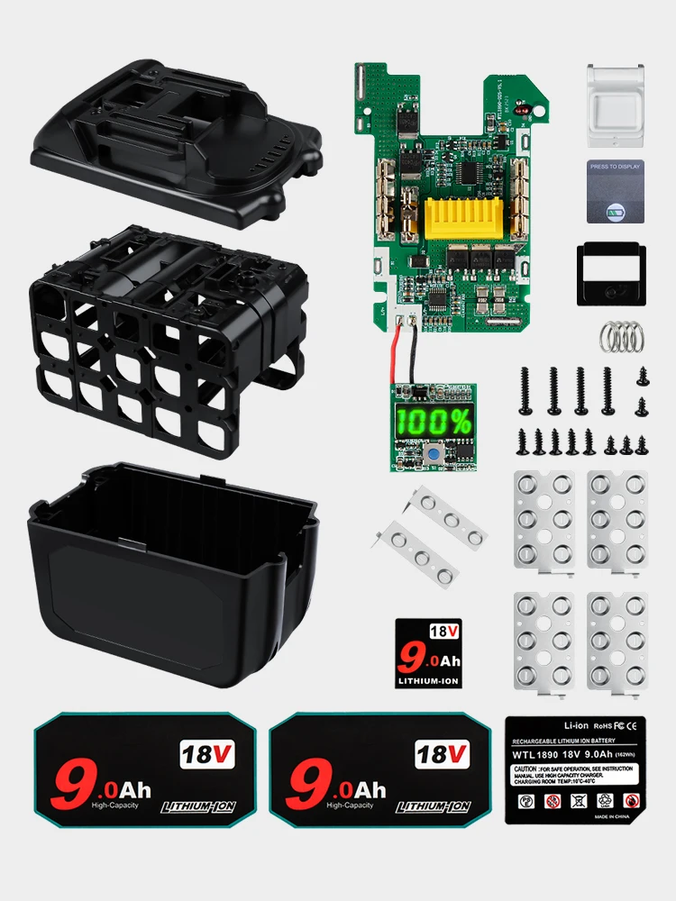 BL1890 9.0Ah Obudowa akumulatora do Makita 18V 6.0Ah Shell Box z płytką BMS PCB Ochrona ładowania Może zainstalować 15 akumulatorów — zdjęcie produktu 7