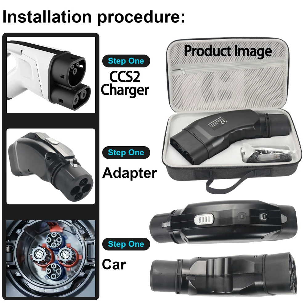 UNIRISE EV Adapter CCS2 to CHAdeMO Car Charger Converter DC 200A 200KW 1000A for Electric Vehicl Nissan Leaf Toyota KIA Lexus
