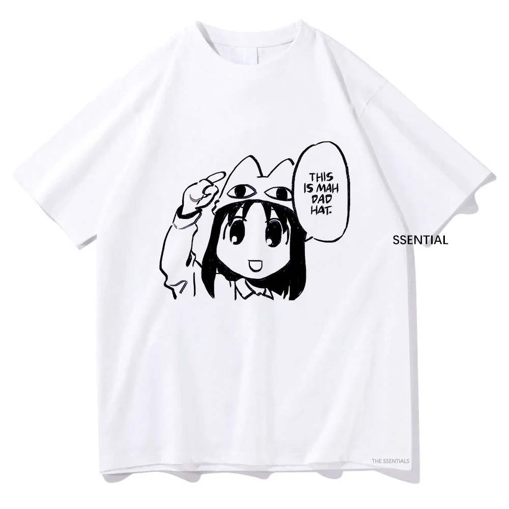 Anime Azumanga Daioh T Shirt I Draw Osaka in Cafe Uniform Saying This Is Mah Dad Hat Men/Women Aesthetic T-Shirt Cotton Tees