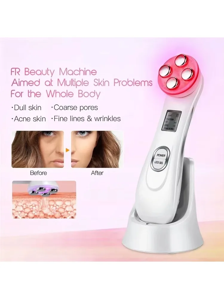 5-IN-1 EMS ميزوثيرابي الوجه Electroporation LED الفوتون العناية بالبشرة جهاز الجمال شد الوجه إزالة التجاعيد مدلك