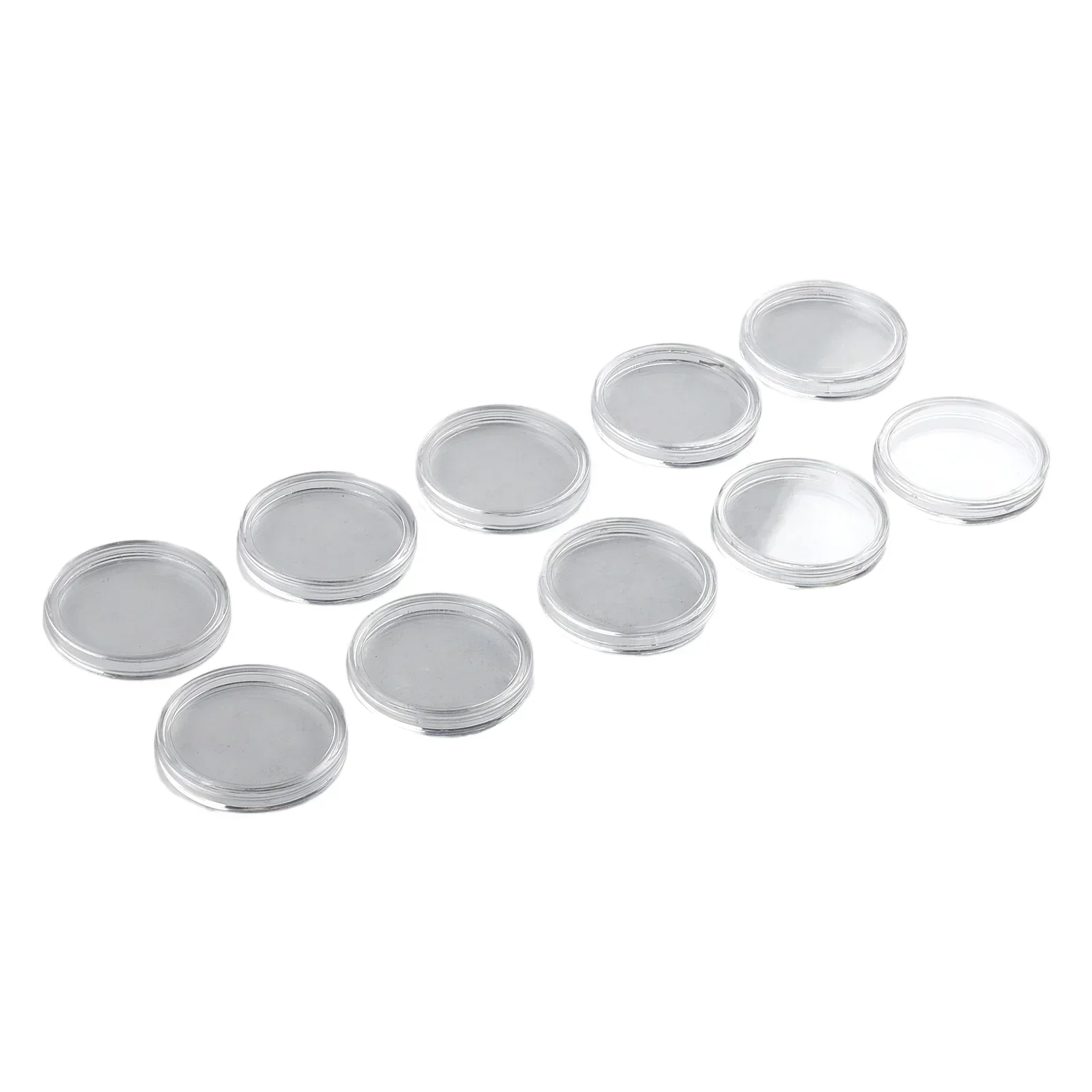 Cápsulas Transparente 30mm Para Monedas Con Caja Plástico 100 Piezas Cápsulas Transparente 30mm Para Monedas Con Caja Plástico 100 Piezas