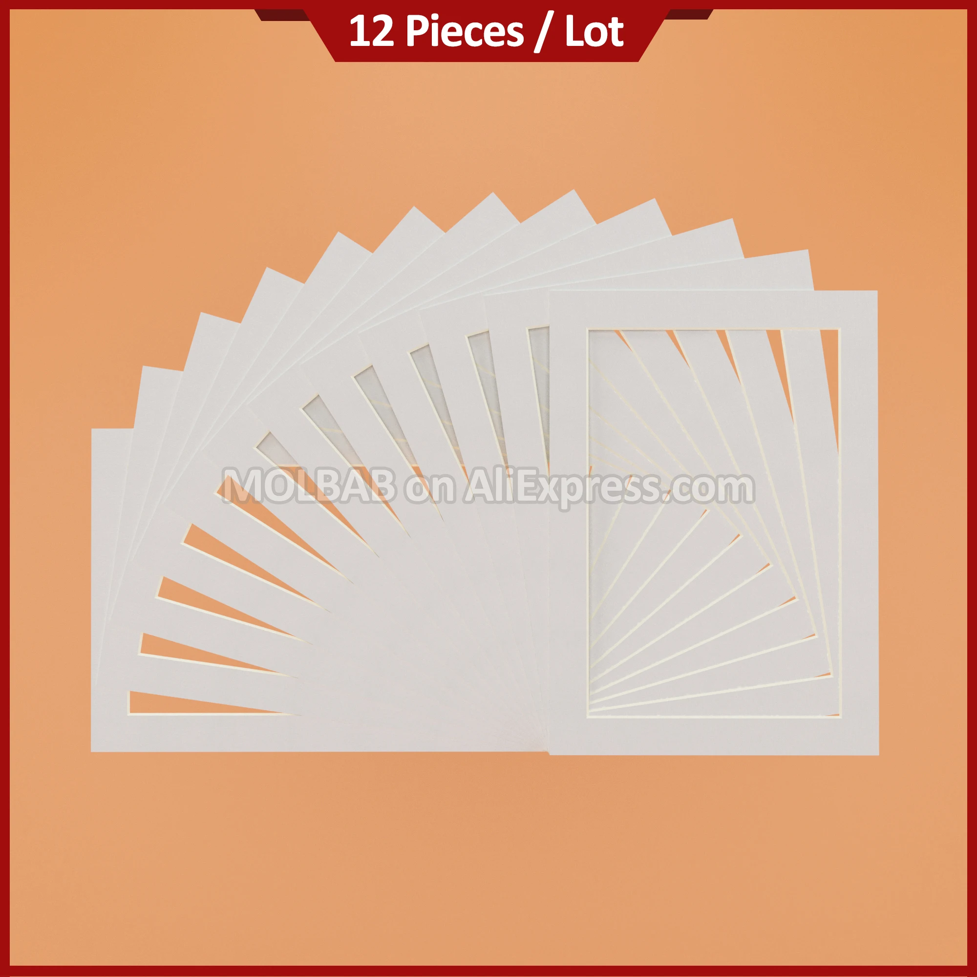 A3/A4/A5 Photo Mats White/Black Textured Surface Rectangle Paperboard Mounts For Picture Frames Passe-Partouts Décor 12PCS/Lot