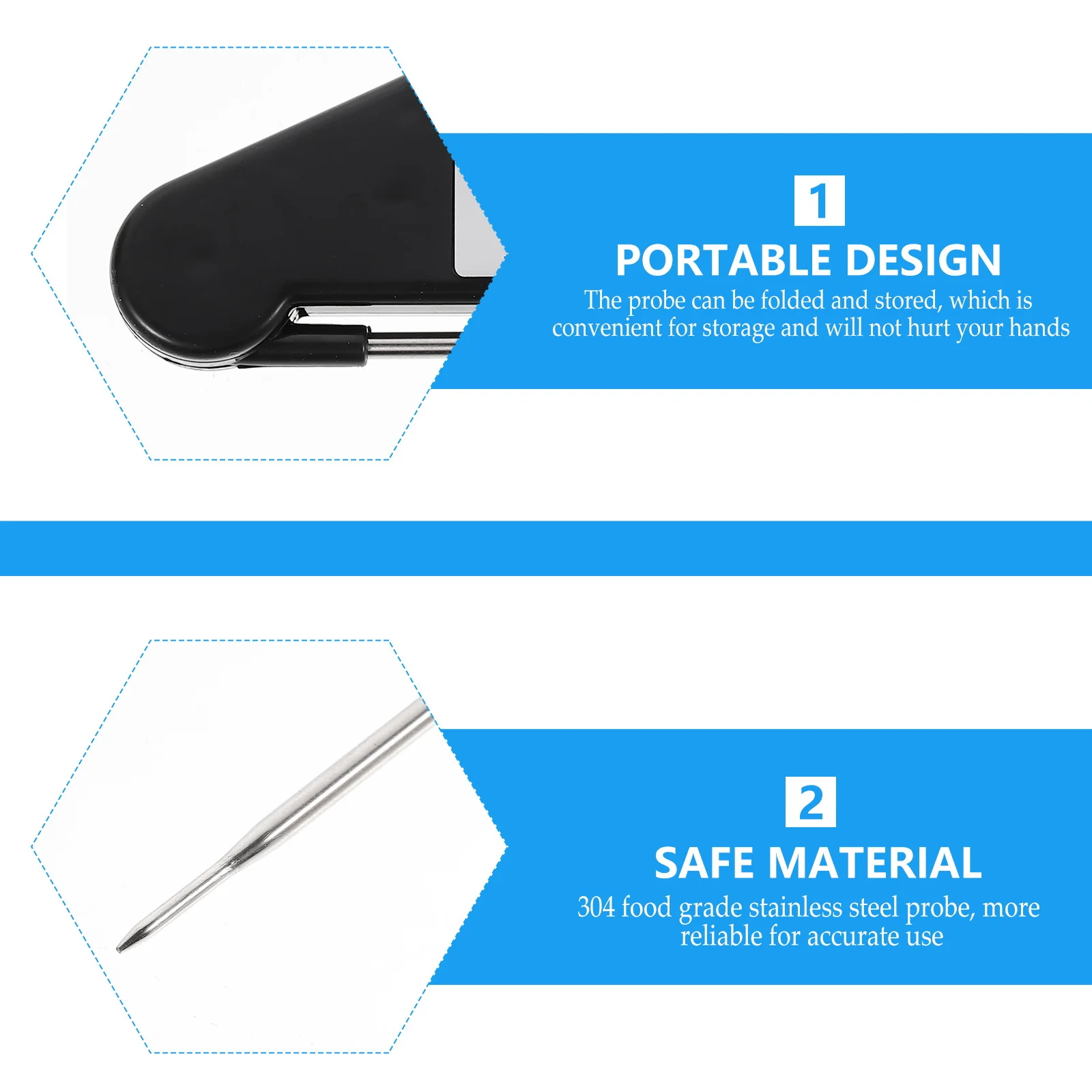 

Stainless Steel Folding Meat Thermometer for Bbq Grill Cooking Kitchen Food Temperature Measurement 127 Grill Thermometer