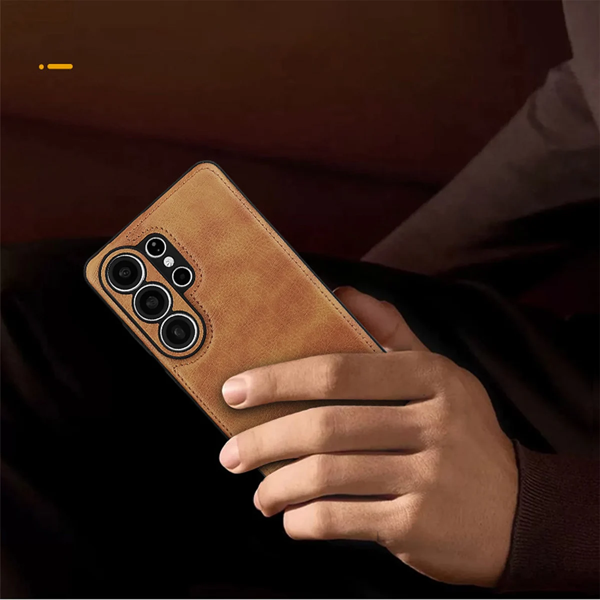 

Luxury Premium Cowhide Leather Fashion Phone Case for Samsung Galaxy S26 Ultra S25 Plus S24 Camera Lens Protection Cover