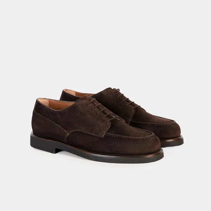 Luxury Cow Suede Mens Dress Shoes Elegant Retro Genuine Leather 2026 Autumn New Fashion Daily Outdoor Business Social Shoes Man