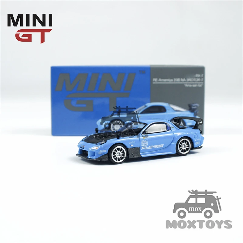 

MINI GT 1:64 RX-7 RE-Amemiya 20B NA 3ROTOR-7 “Ama-san Go”Blue Diecast Model Car