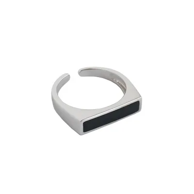 

Fashion Jewelry Adjustable Enamel Paint Rectangle Ring Rhodium Plated for Wedding Party or Anniversary for Women or Men