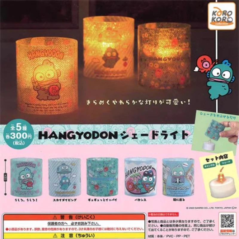 Original Sanrio Merman Hanton Gashapon Kawaii Cute Candle Lamp Light Fish Monster Lamp Anime Figure Capsule Toys Creativity Gift