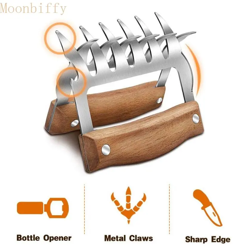 Tenedor para barbacoa al aire libre, garras de oso, trituradas, abrazadera para carne de cerdo, tenedor Manual para asar, accesorios de herramientas de cocina, herramientas para barbacoa, 1 ud.
