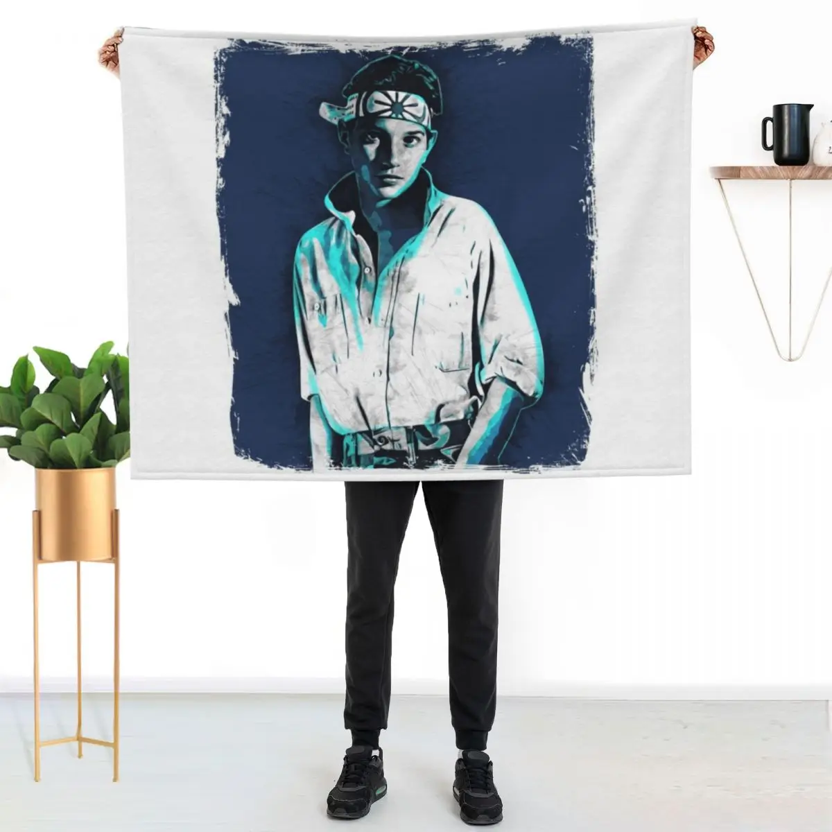 

Ralph Macchio - Karate Kid Throw Blanket Cozy Sofa Blanket for TV Watching Napping