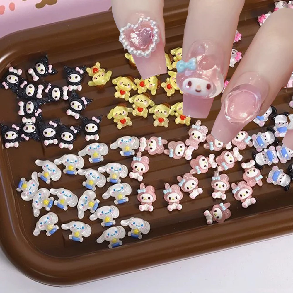 70/50/20PCS Leuke Hars Kuromi Nagel Onderdelen 3D Kawaii Kitty Cartoon Onderdelen Sieraden Druk op nagels Nagel Charme voor Nail Art Accessorie