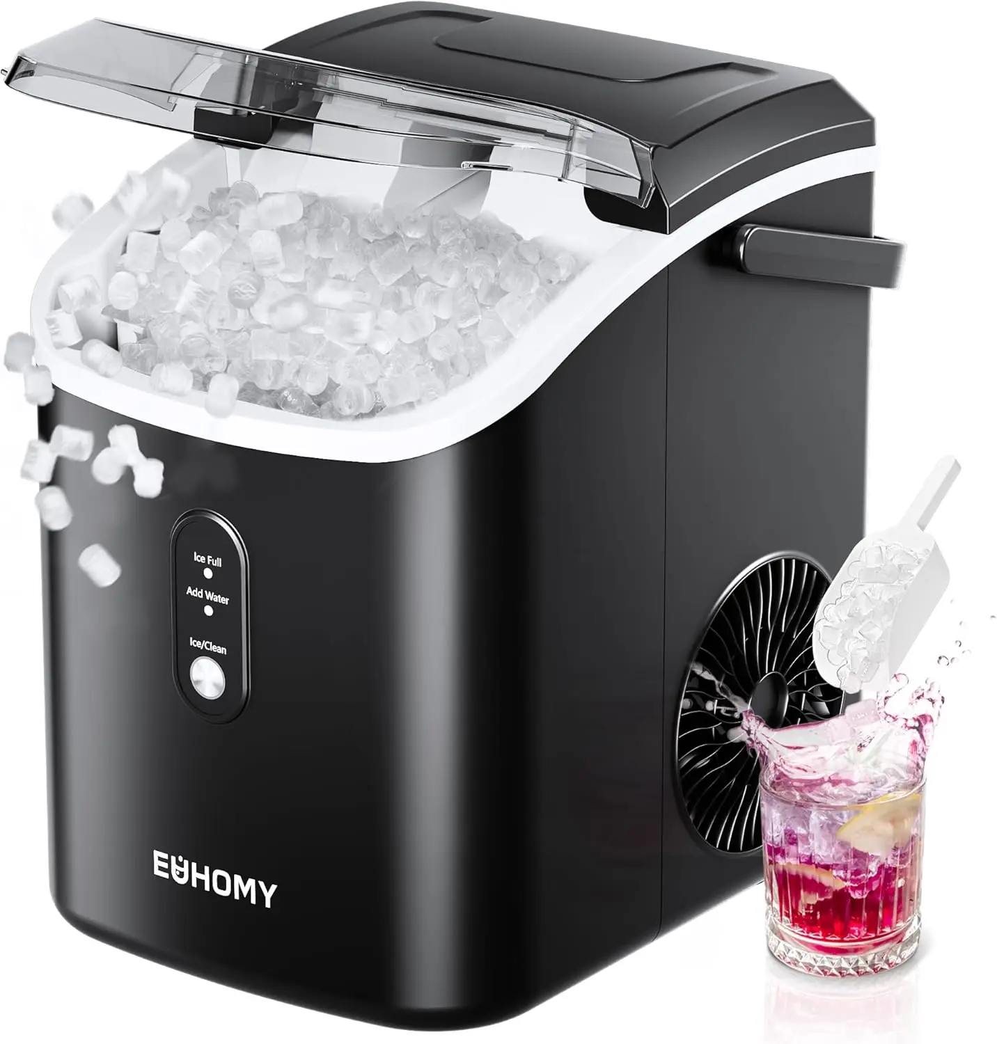 

Портативный льдогенератор Sonic Ice Maker Bask для приготовления льда в форме кубиков, с ручкой, готов к использованию за 6 минут, производительность 34 фунта в день, со съемной верхней крышкой, функцией автоматической очистки