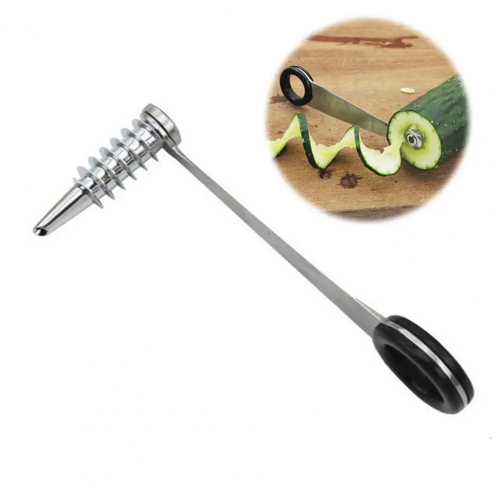 Spiralizer Rotasi Mudah Alat Pengiris Sayuran Serpihan Tajam Spiralizer Sayuran Baja Tahan Karat Ergonomis untuk Mentimun untuk Spiral