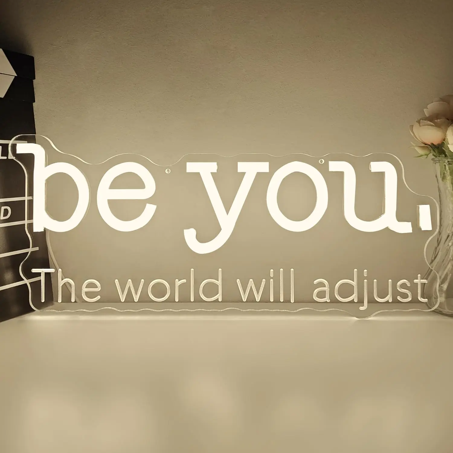 Be You The World Will Adjust LED Neon Sign USB Wall Light For Bedroom Salon Office Aesthetic Room Decor Hanging Night Lamp