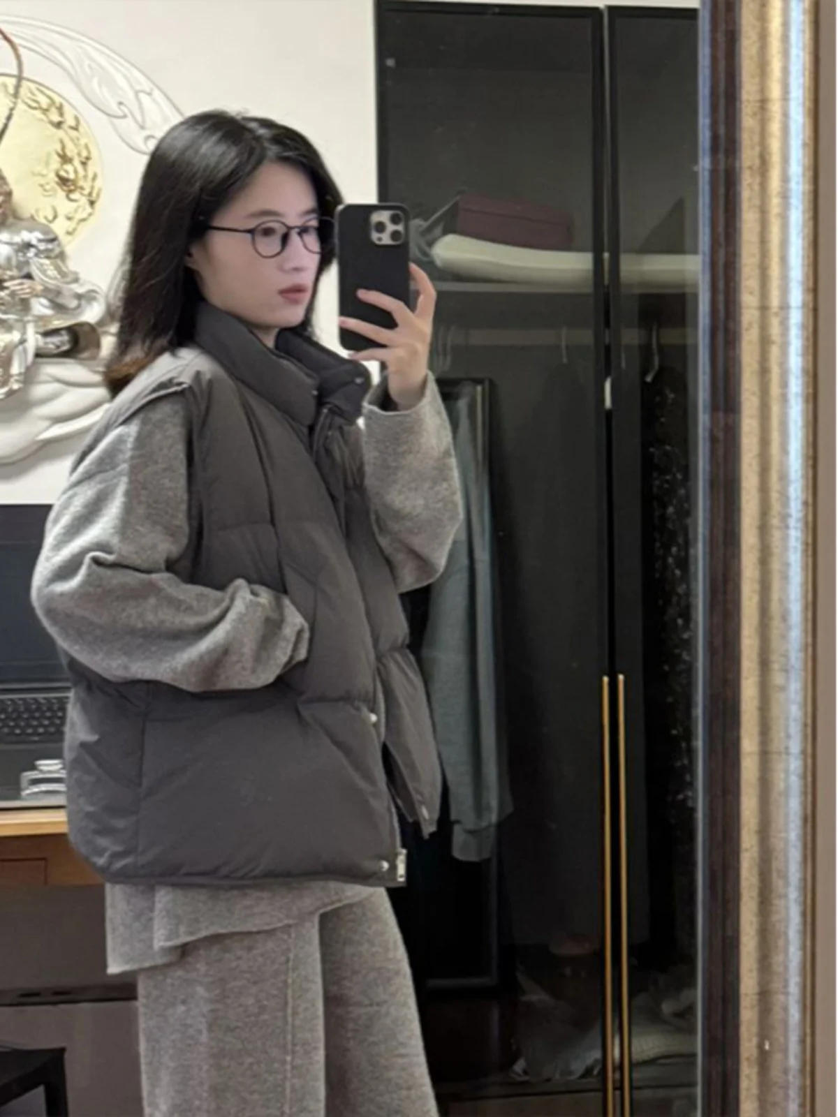 

Повседневный универсальный цветной жилет с воротником-стойкой для женщин, осенне-зимняя новинка, модная многослойная свободная верхняя одежда, трендовая