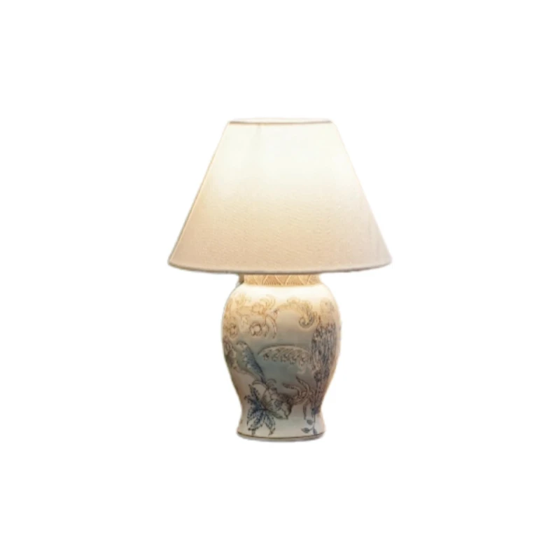

Study series Oriental Paris hand-painted parrot blue study bedroom atmosphere ornament desk lamp