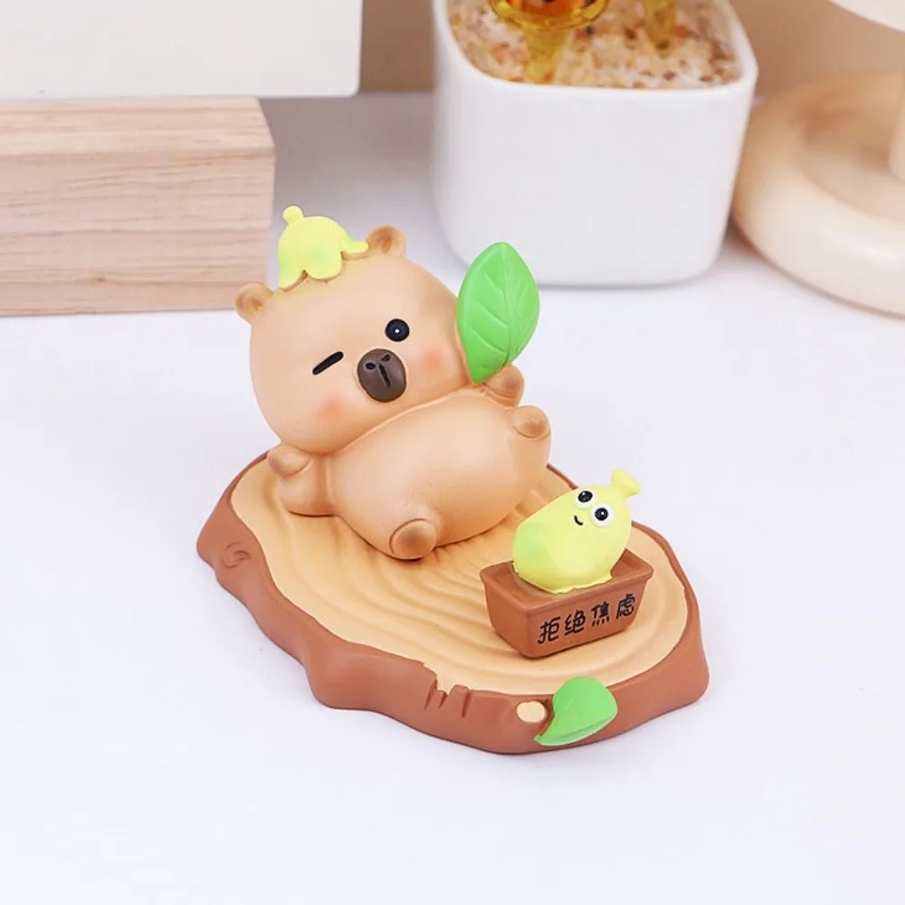Figure Model Capybara Phone Holder Desk Decor Animal Capybara Mobile Phone Stand Cartoon Support Capybara Cell Phone Bracket