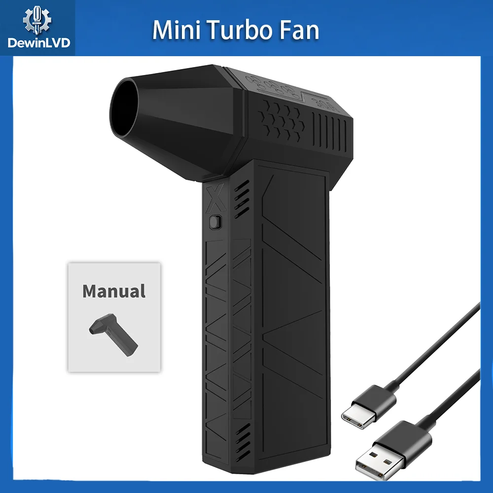 

DewinLVD Handheld Mini Turbo Fan Turbo Jet Fan Powerful Blower 3 Adjustable Industrial Duct Fan Brushless Motor Electric Dryer