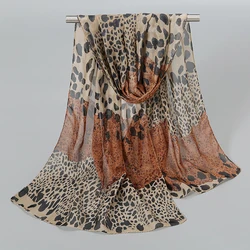 150*50cm Printed Chiffon Scarf Long Shawl Lightweight Floral Georgette Scarf Luxury Designers Scarf Dot Leopard Print Pareos