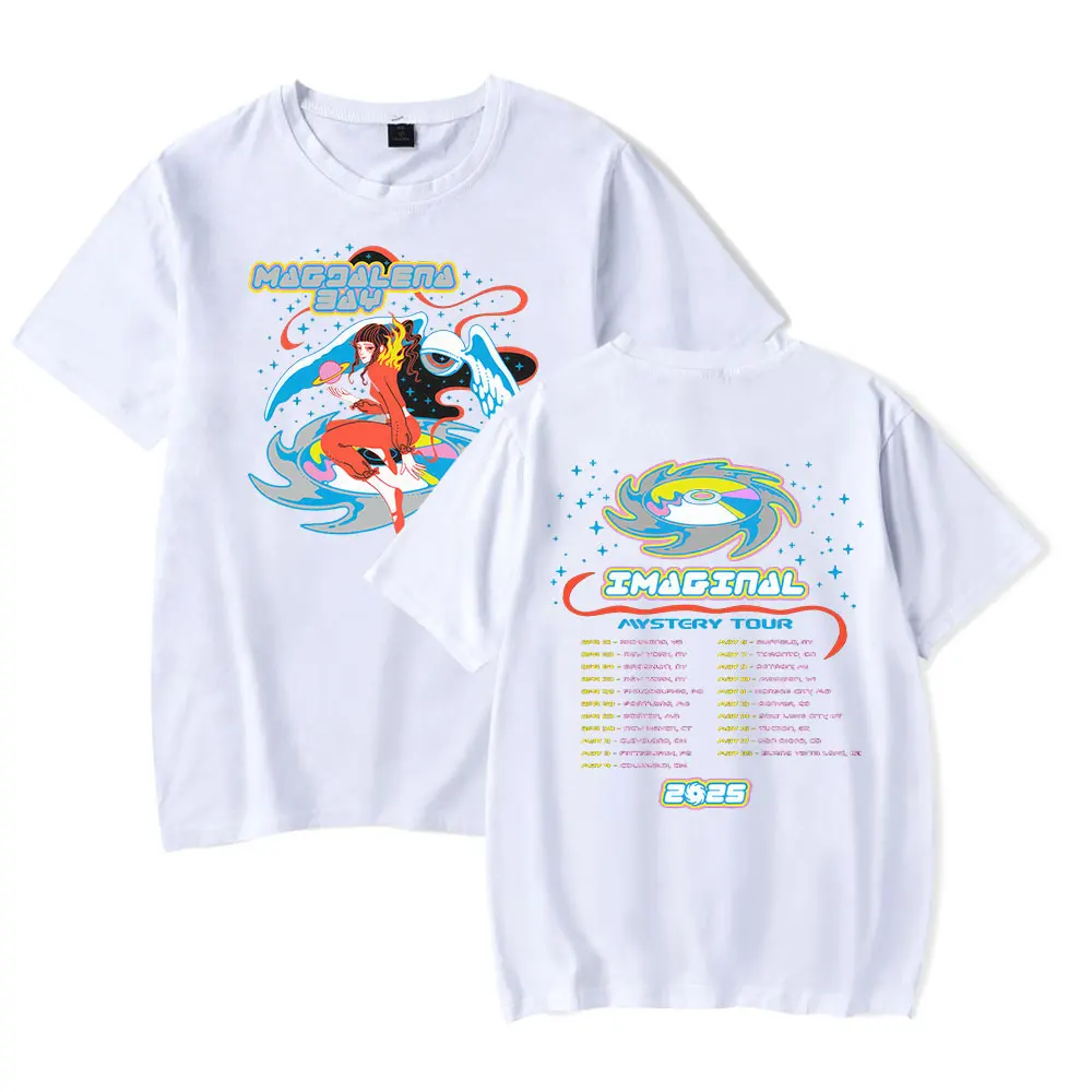 Magdalena Bay 2025 Tour Merch تي شيرت بأكمام قصيرة للجنسين صيفي غير رسمي موضة تصميم أنيق تي شيرت رياضي