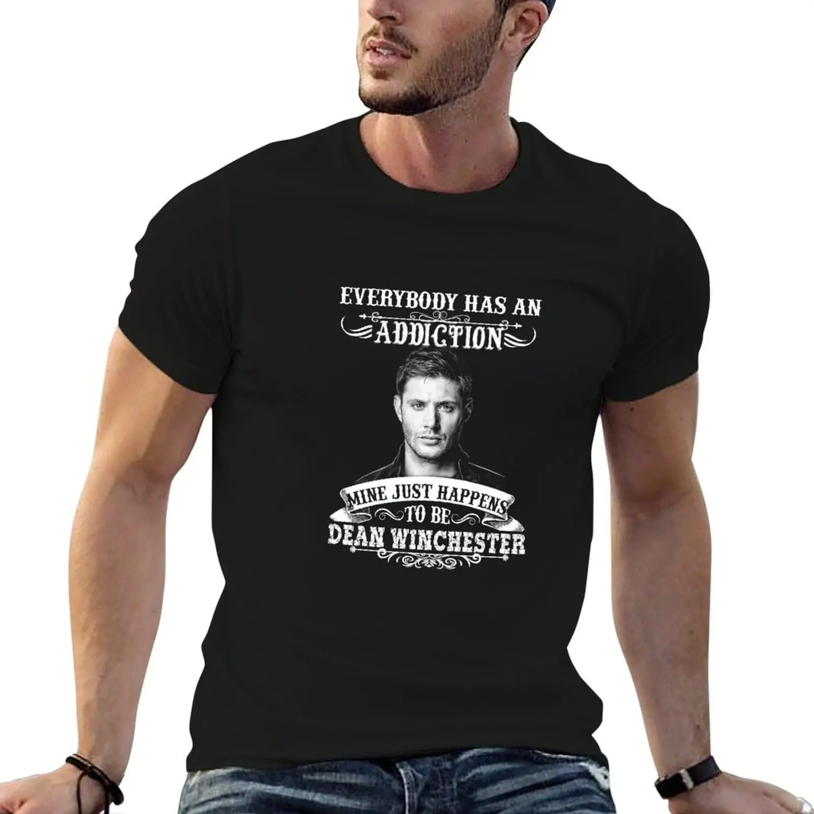 Everybody Has An Addiction Mine Just Happens To Be Dean.Win.ches.ter Funny Su.per.na.tu.ral Shirt Fitted Scoop T-Shirt