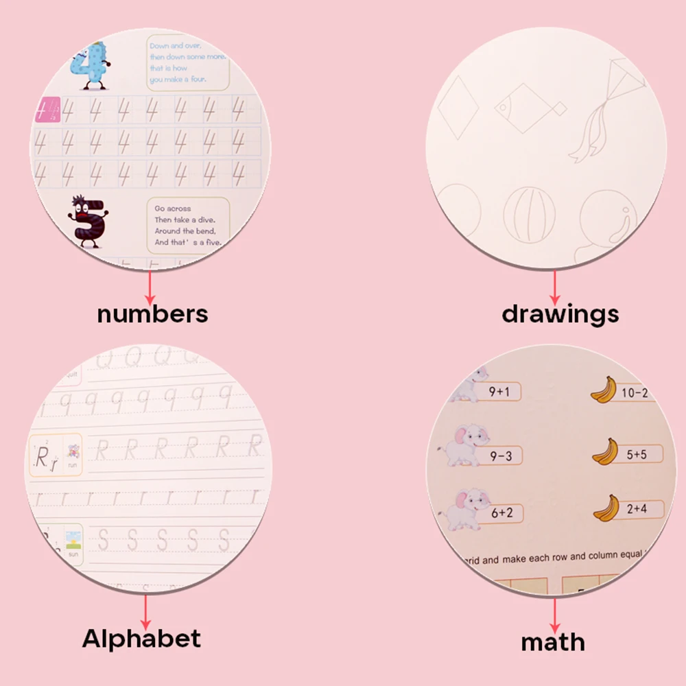 Montessori Pen Control Training Writing Sticker Learning Educational Toy Kids Reusable Magic Copybook Drawing Toys for Children