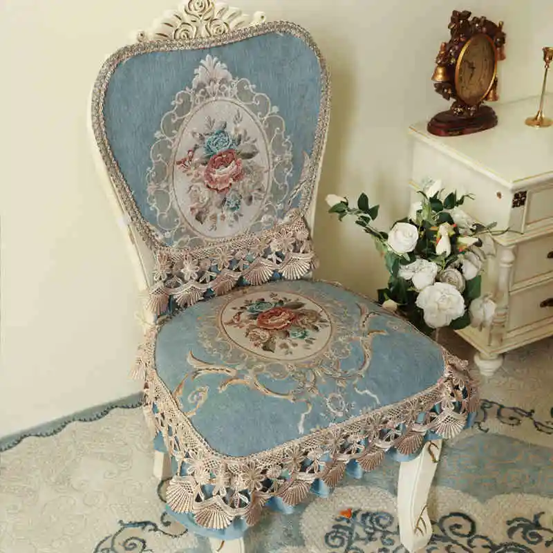 Chenille Chair Covers European Retro Diningchair Cushion Backrest Cover American Universal Chair Cover Set Home Decoration