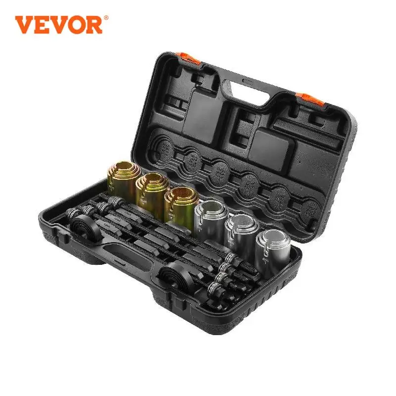 

VEVOR 26 PCS Pull & Press Sleeve Kit Steel Bush Bearing Removal & Installation Set Bush Removal Insertion Sleeve Tools with Case