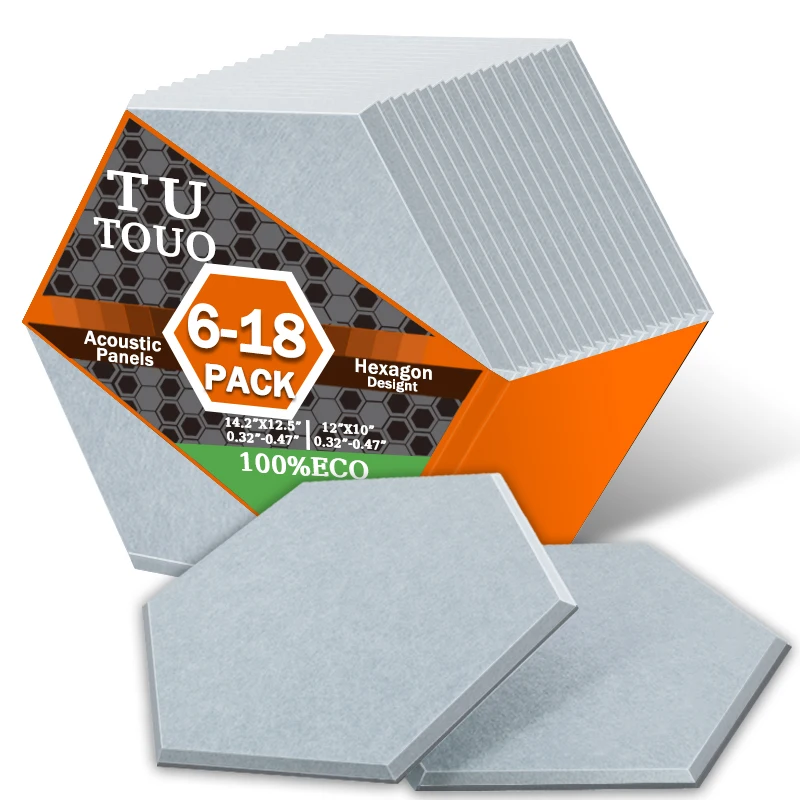 TOUO High Density 6-18Pcs Sound Absorbing Panel Home Studio Acoustic Treatmen Drum Room Sound Absorbing Material Door Insulation