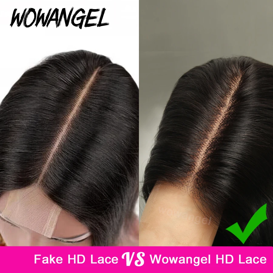 Wow Angel Body Wave 2x6 HD Lace Closure Human Hair Wigs Kim K 6 inch Deep Part  Pre-Plucked Undetectable HD Lace Wigs Glueless