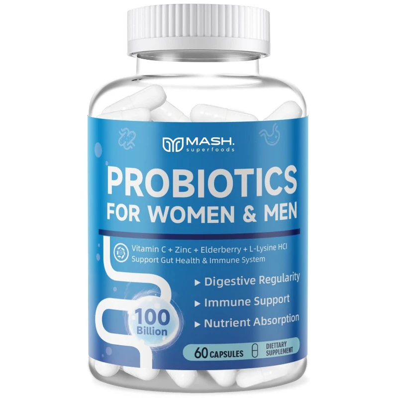 

Hot Sales 120 Billions Cfu Probiotics Complex Capsule Daily Dietary Supplement for Men and Women Non Gmo, Glute