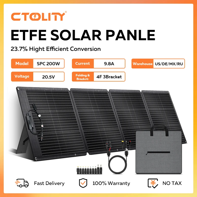 CTOLITY ETFE 200 Вт складные солнечные панели SPC200 20 5 В портативная солнечная зарядная панель полный комплект уличная электростанция