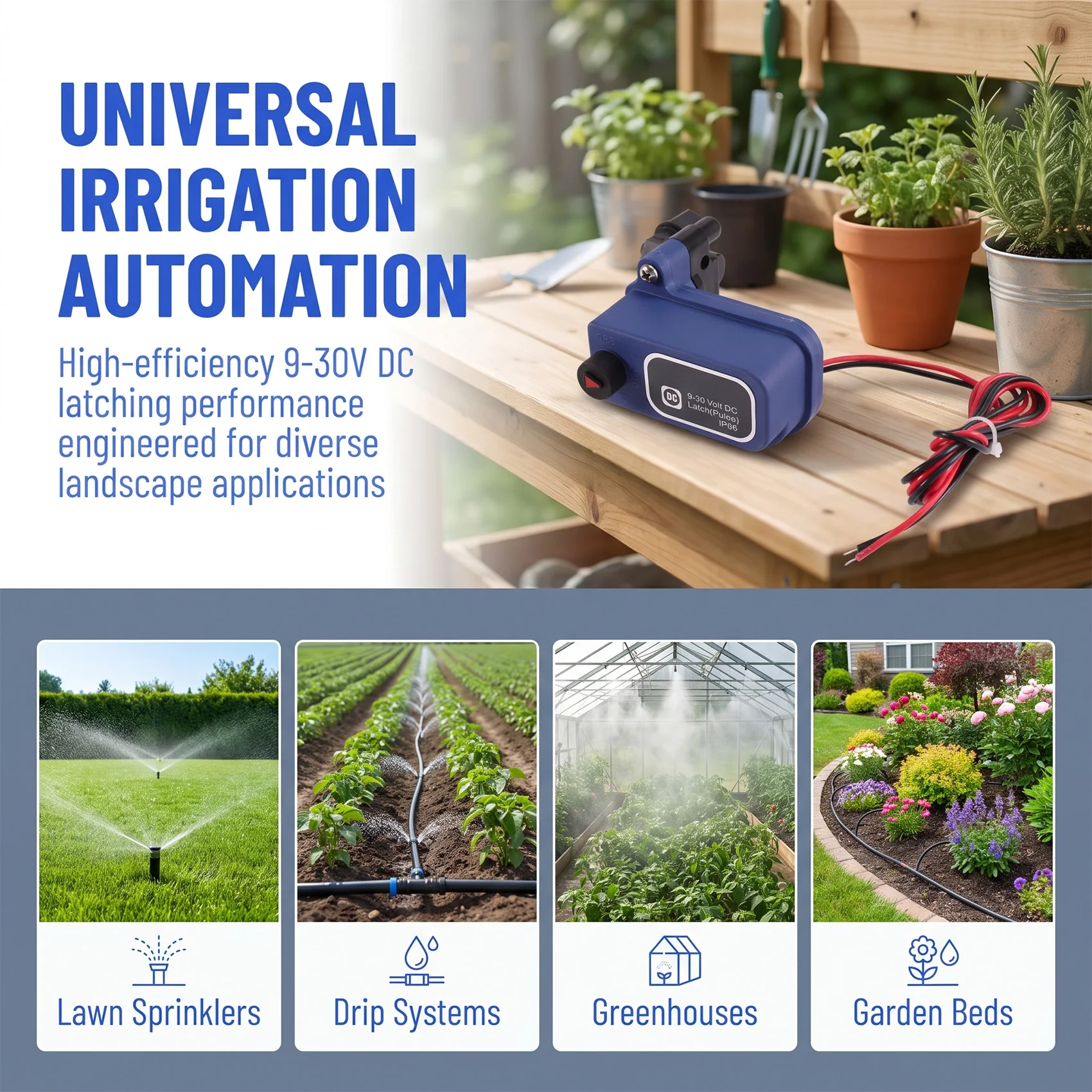NEWABAG Pulse Motor Type Remote Control Switch Solenoid Valve Head Irrigation Accessories Intelligent System