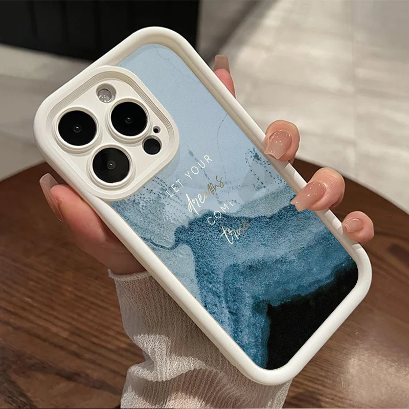 Watercolor Painting Case for Xiaomi Redmi Note 13 4G Cases Redmi Note 12 11 Pro Plus 5G 12S 11S 11 10S 12C 13C Ocean Waves Cover