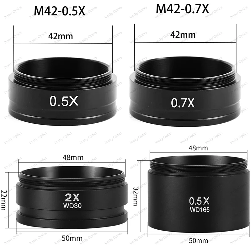 

1X 0.3X 0.5X 0.7X 0.75X 1.5X 2X M48 Zoom Stereo Microscope Barlow Objective 0.3X 0.5X 0.7X 1.5X 2X M42 10A 120X/180X/300X Lens