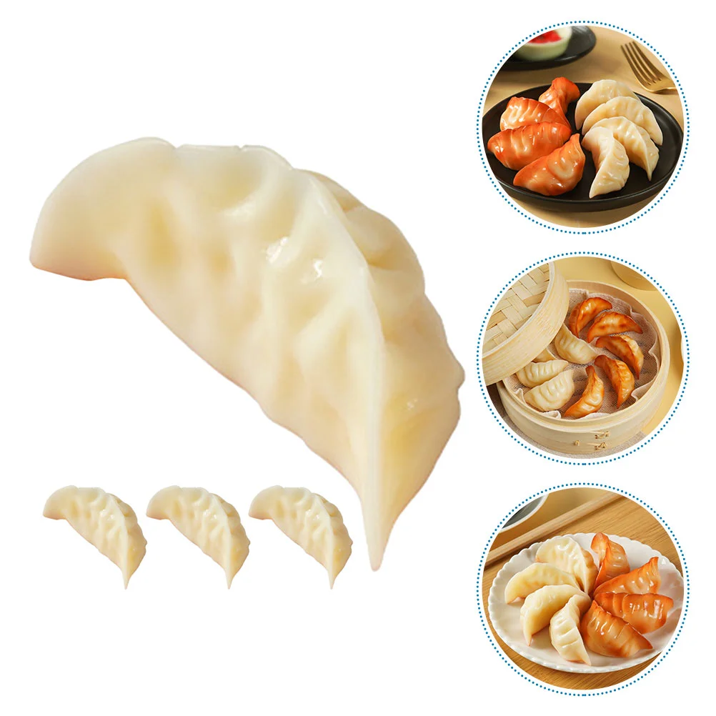 4 Pcs Simulation Dumpling Model Lifelike Food Fake Restaurant Display Prop Pvc Realistic