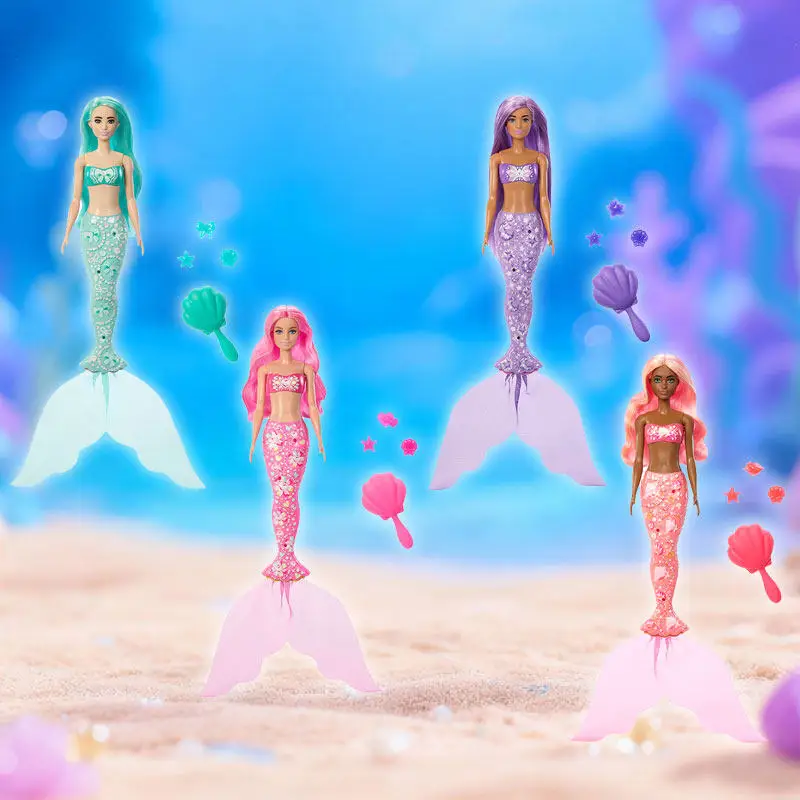 Genuine In Stock Barbie Surprise Color Change Doll Mermaid Series Desktop Decoration Girl Toys Birthday Gift Random Style