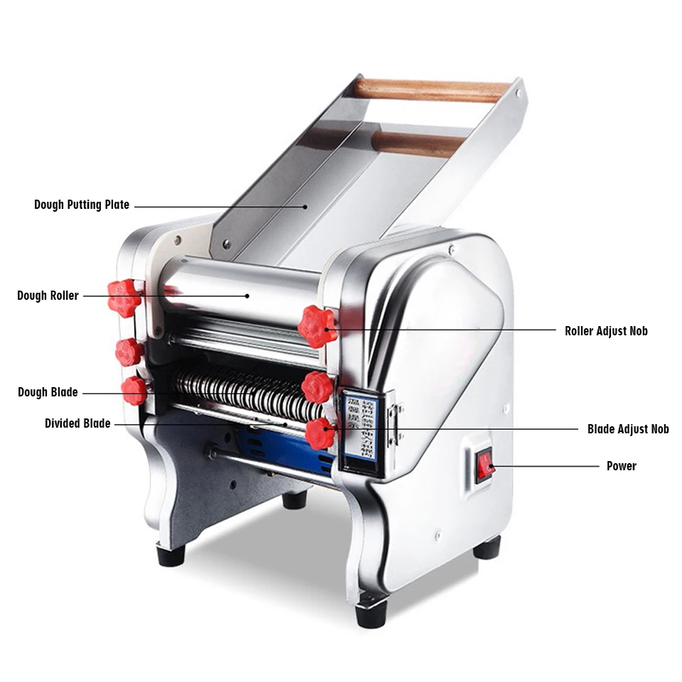 FKM240 상업용 자동 전기 반죽 시트기 국수 제조기 파스타 메이커 반죽 롤러 국수 절단기 240mm