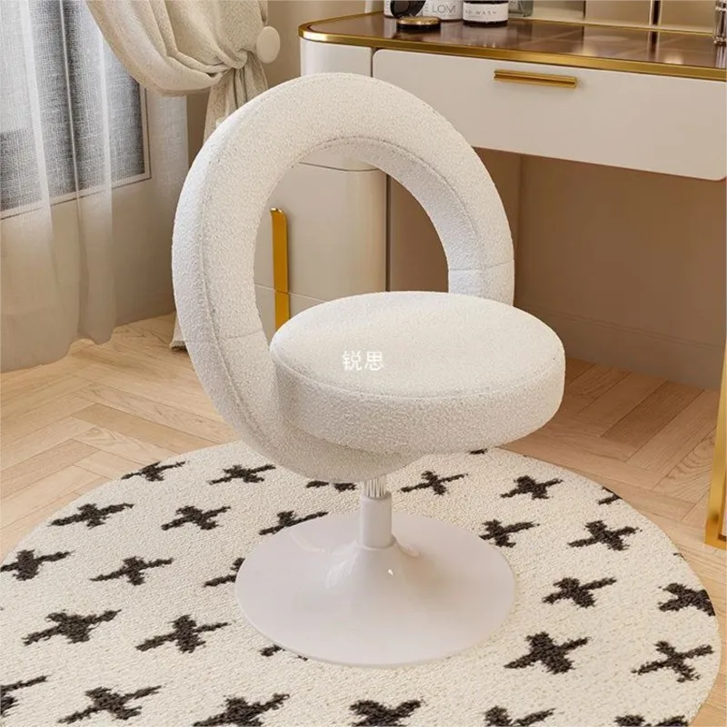 MOMO Designer Models Cream Wind Celebrity Fairy Bedroom Foldable Vanity Stool Modern Simple Leisure Reading Nail Chair