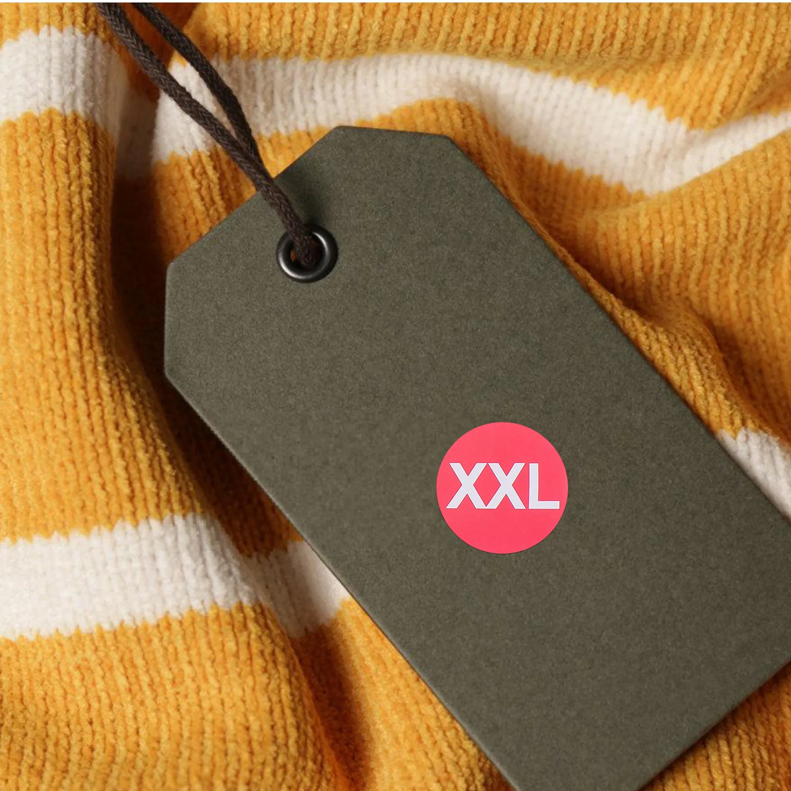 5 Rolls Clothing Size Stickers Round Color-Coded Label Decals Strong Adhesion White Text on Colored Labels for Garment Sorting