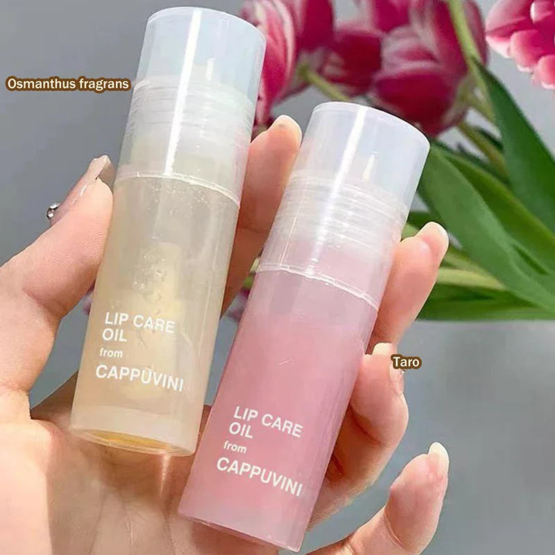 Cappuvini Transparentes Lippenöl, Glas-Lipgloss-Duft, nicht klebrig, spendet Feuchtigkeit, Lippentönung, Lip Plumper, Lippenpflege, Serum, Primer-Pinsel