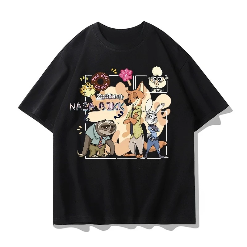 

Disney Joint Crazy Animal City Short-sleeved Tshirt Boys and Girls Summer Judinick Cartoon Periphery Loose Cotton Clothes Casual