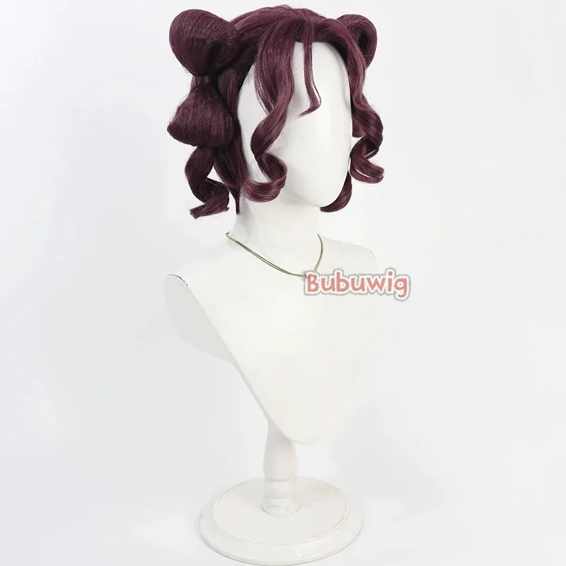 CyBubuwig Rambut Sintetis Wig Cosplay Shisui The Apothecary Diaries Shisui 30Cm Wig Ekor Kuda Merah Ungu Bergelombang Pendek Tahan Panas