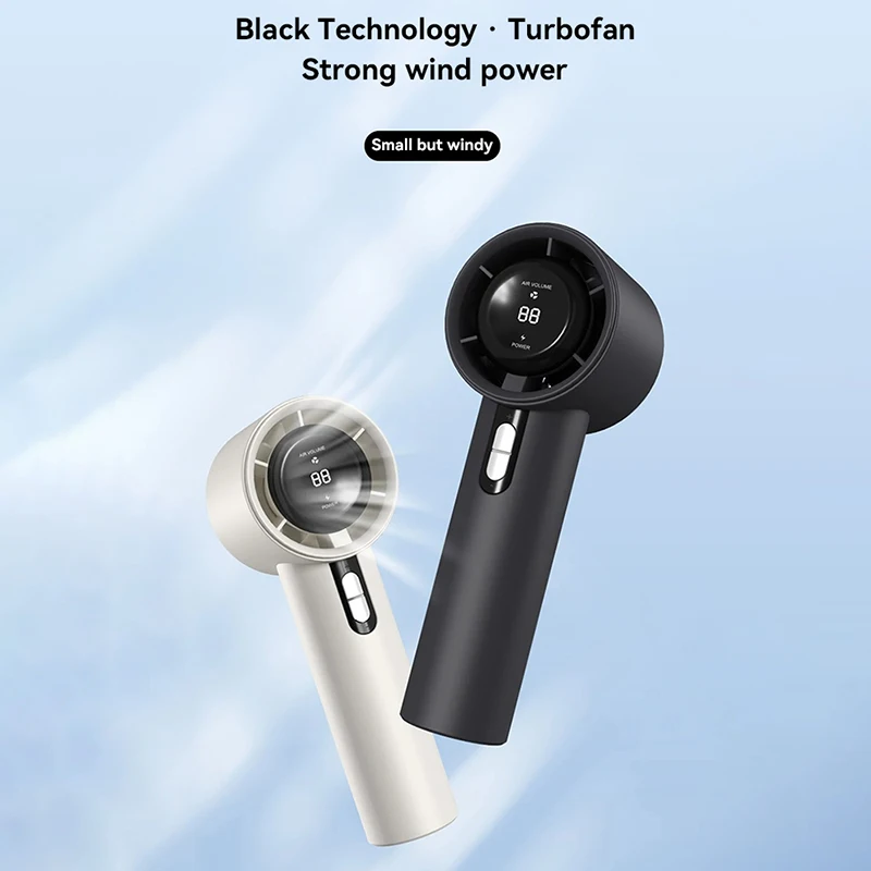 2025 New Handheld High-speed Fan USB Charge Mini Portable 100 Speed Turbo Violent Small Outdoor Powerful Fan 3000mAh Battery