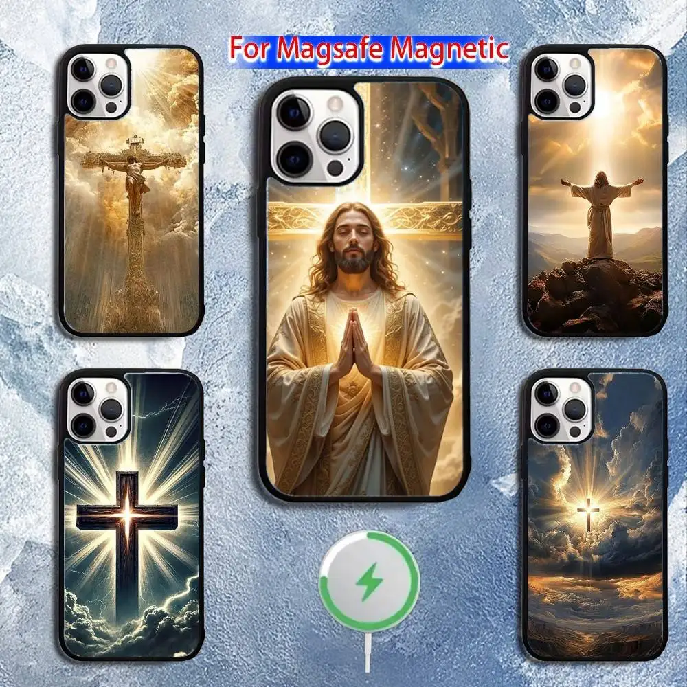 

Jesus Christ God Bless You Phone Case For iPhone 16,15,14,13,12,11,Pro,Max,Plus,Mini,Magsafe,Magnetic Wireless Charging Case