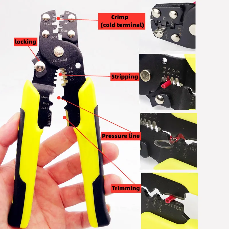 Butt Crimping Terminal,2.8/4.8/6.3mm,Electrical Connector,Female and Male Wire and Cable Splicing Termination,Crimping Pliers