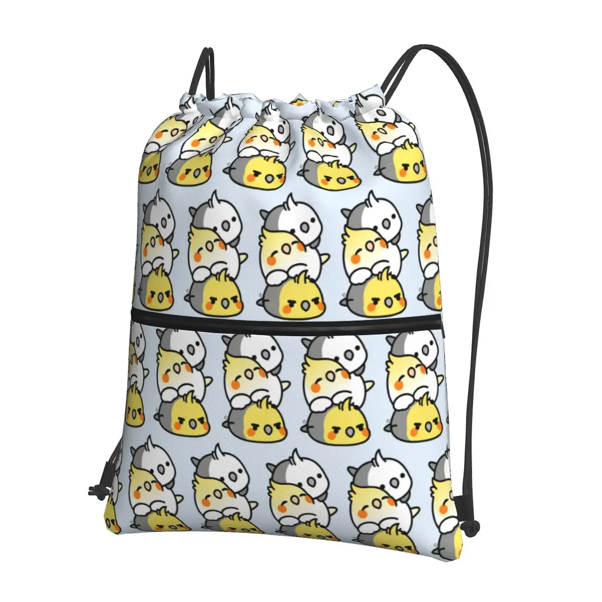 Pet Birds Cute Cockatiel Budgie Parrot Backpacks Portable Drawstring Bundle Pocket Shoes Bag Book Bags for Man Woman School