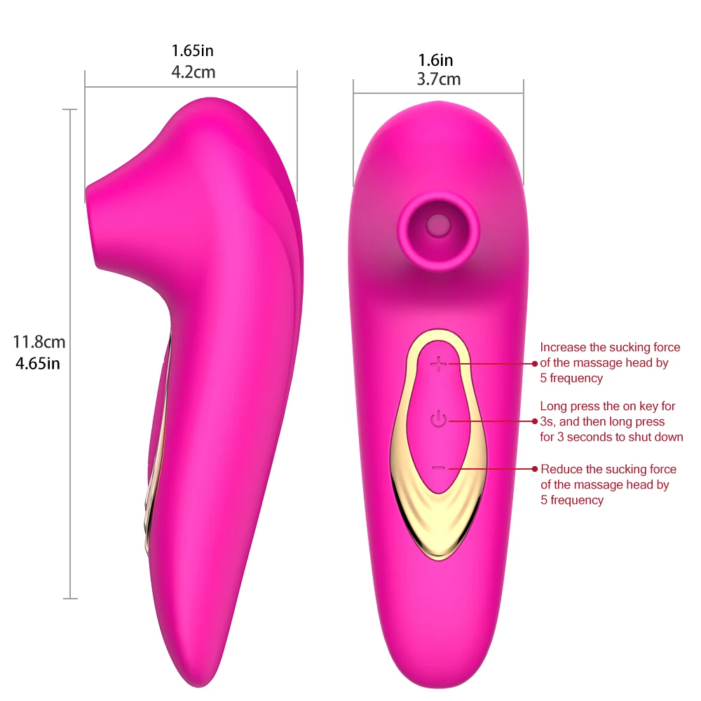 USB Silicone Vacuum Suction Vibrator, 5 Modes of Nipple and Clitoris Stimulation Masturbator, Female Adult Sex Toys, Sex Toys image 6